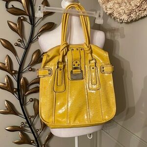 John Romaine Purse and Matching Wallet Yellow EUC